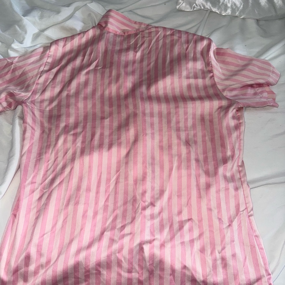 Victoria's Secret Pink Button Down Shirt Casual Sleepwear Night short sleeve top - Picture 6 of 11